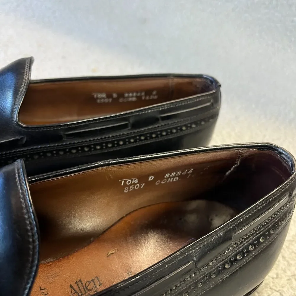 Allen Edmonds Dress Shoes Mens 10.5 D Black Manchester Tassel Loafers 8507